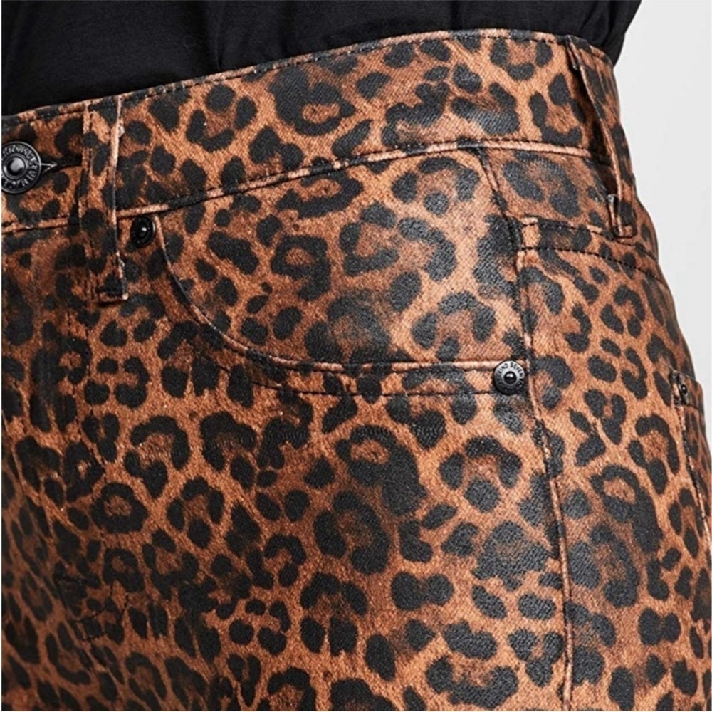 NWT 7 For All Man Kind High-waisted Kick Flare Jeans in Coated Leopard Size 24 - Picture 5 of 9